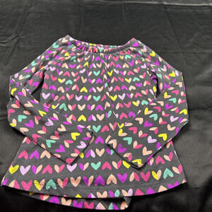 Circo Girls Dark Grey Multi-Color Hearts Long Sleeve Shirt Size S (6Y)